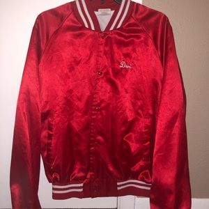Red bomber jacket